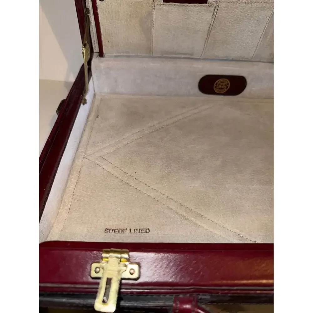 Vintage Franzen West Germany Mahogany Leather Attache Briefcase Cagiva Lock